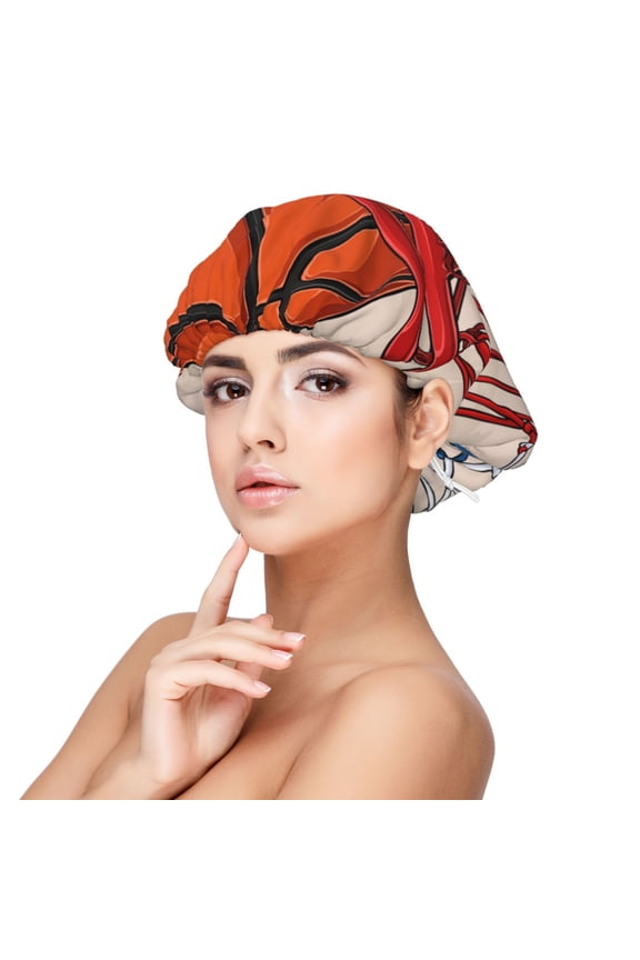 Basketball Shot Pattern Silk Satin Hair Bonnet for Sleeping, Adjustable Sleep Cap Turban for Women , Curly Straight Hair Long Large Braid