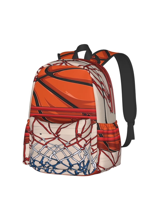 Basketball Shot Pattern Student Backpack,Backpack for School,Lightweight Bag,Travel Backpack,Outdoor Backpack,Large Capacity Backpack