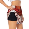 thumbnail image 1 of Rateoe Basketball Shot Printed 2 in 1 Women's Workout Shorts for Athletic Gym Running Shorts with Phone Pockets-Small, 1 of 7