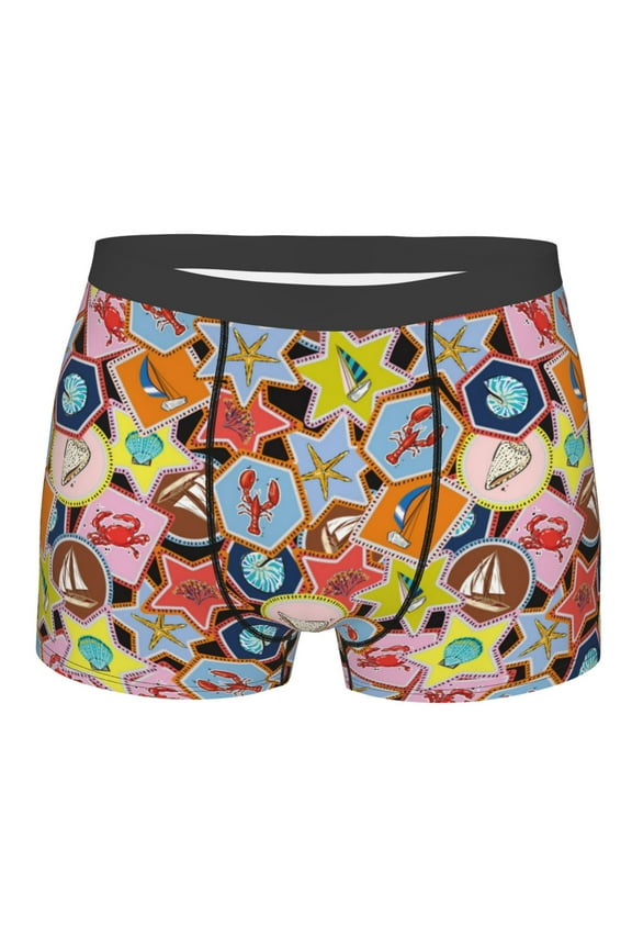 Beach Life Mens Boxer Briefs Poly Spandex Performance Boxer Briefs Underwear Hem Boxer Briefs - Medium