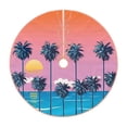 thumbnail image 1 of Rateoe Beach with Palm Trees Pattern Christmas Tree Skirt with Ties , Christmas Tree Decorations, Farmhouse Christmas Decor Xmas Holiday Decorations-48", 1 of 6