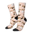 thumbnail image 1 of Rateoe Beagle Dog On Brown for Women Casual Calf Socks - Cute Crew Socks - Thin Soft Above Ankle Socks Size 5-11, 1 of 6