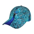 thumbnail image 1 of Rateoe Beautiful Blue Peacock Pattern Baseball Cap Outdoor Cap Mountain Dad Hat - Unstructured Soft Cotton Cap-Adjustable UV Protection Cap, 1 of 6