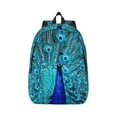 thumbnail image 1 of Rateoe Beautiful Blue Peacock Pattern Canvas College Laptop Backpack,Travel Daypack,Durable Rucksack Travel Notebook Bag School Backpack Book Bag for Men Women-Medium, 1 of 7