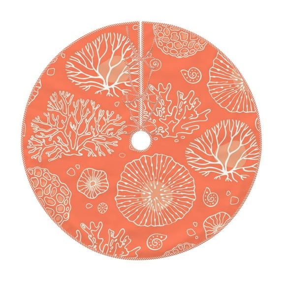 Rateoe Beautiful Corals Pattern Christmas Tree Skirt with Ties , Christmas Tree Decorations, Farmhouse Christmas Decor Xmas Holiday Decorations-30"
