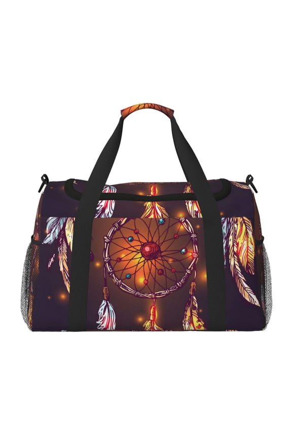 Beautiful Dreamcatcher1 Pattern Gym Bag for Women, Duffle Bag for Travel with Wet Pocket, Carry on Weekender Bags for Women, Water Resistant Travel Bag Duffel Bag