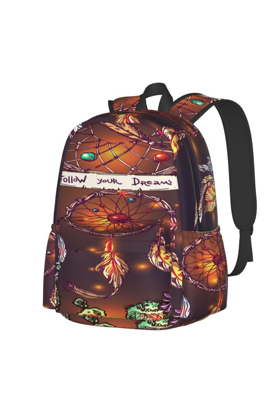 Beautiful Dreamcatcher1 Pattern Student Backpack,Backpack for School,Lightweight Bag,Travel Backpack,Outdoor Backpack,Large Capacity Backpack