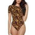 thumbnail image 1 of Rateoe Beautiful Ethnic African Women Printed Women Rash Guard Short Sleeve,Tummy control Swimsuit Surfing Swimsuit Bathing Suit Short-sleeved Onesie UPF 50+ -X-Large, 1 of 7