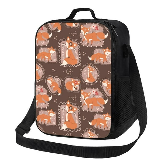 Rateoe Beautiful Fox Lunch Bag Reusable Lunch Box with Shoulder Straps for Men Women Insulated Portable Lunchbox for adults Suitable for School Work Picnic
