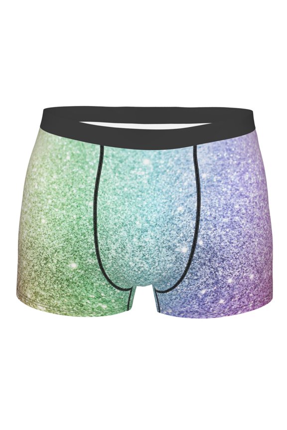 Beautiful Glitter Mens Boxer Briefs Poly Spandex Performance Boxer Briefs Underwear Hem Boxer Briefs - Large