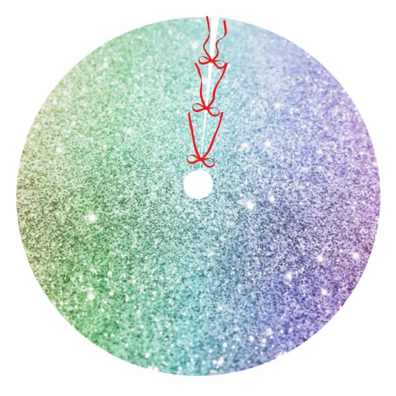 Rateoe Beautiful Glitter Print Christmas Tree Skirt 30" for Xmas Holiday New Year Party Circle Tree Mat Ornaments Decoration
