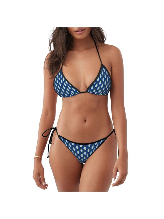 Beautiful King Penguin Pattern Print Women’s Bikini Swimsuits, Adjustable Bikini Set,Two-Piece Swimwear Removable Padding Bikini