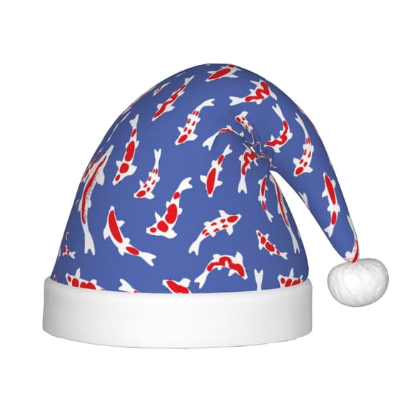 Rateoe Beautiful Koi Fish Santa Hat Confortable Christmas Hat for Christmas Party Favors Fit for Kids