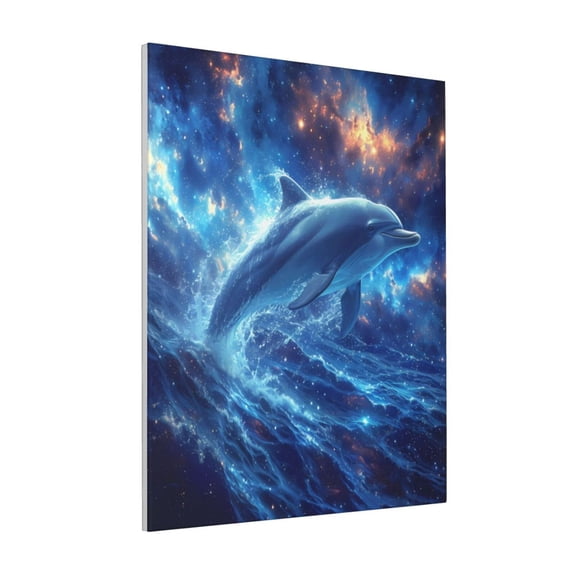 Rateoe Beautiful Ocean Dolphin Pattern Decorative Picture – Unique Modern Wall Art, Ready-to-Hang Canvas Print for Home (Vertical)