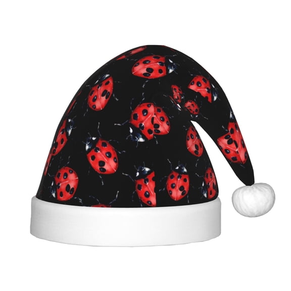 Rateoe Beautiful Red Ladybug Santa Hat Confortable Christmas Hat for Christmas Party Favors Fit for Kids