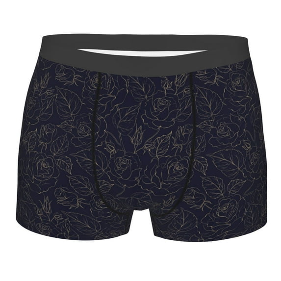 Rateoe Beautiful Roses Mens Boxer Briefs Poly Spandex Performance Boxer Briefs Underwear Hem Boxer Briefs - Small