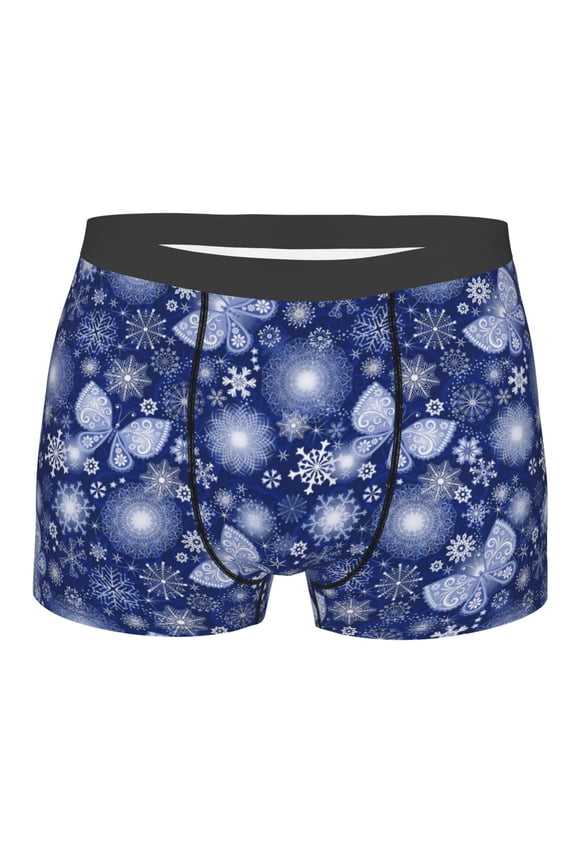 Beautiful Snowflake Butterfly Mens Boxer Briefs Poly Spandex Performance Boxer Briefs Underwear Hem Boxer Briefs - XX-Large