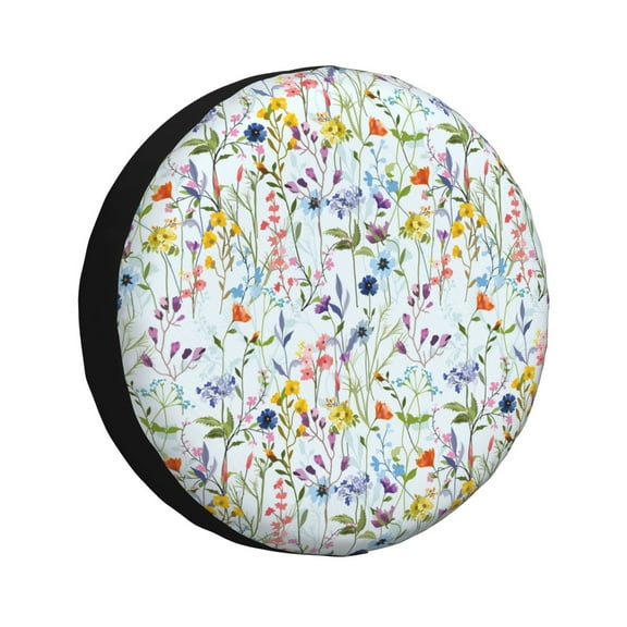 Rateoe Beautiful wild flower forest Pattern Tire Cover Wheel Protectors Weatherproof Wheel Covers Universal Fit for Trailer Rv SUV Truck Camper Travel Trailers Accessories-14 inch