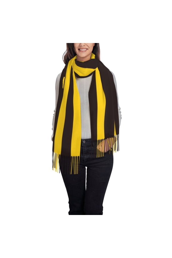 Bee Stripe Women's Traditional Scarf Wrap Tassel Shawl Fringes Neck Head Shawl Retro Scarf