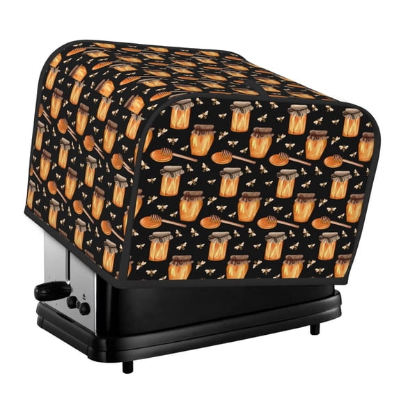 Rateoe Bee and Honey Pattern Toaster Covers 4 Slice Wide Slot,Bread Machine Cover,Bread Dust Cover & Fingerprint Protection,Appliance Covers