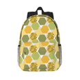 thumbnail image 1 of Rateoe Bee honey Pattern Student Backpack Water-resistant Backpack 15-inch Laptop Backpack Lightweight Adjustable School Backpack, 1 of 6