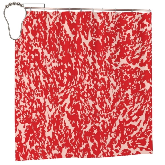 Rateoe Beef Shower Curtain - Fancy Bathroom Shower Curtain Sets - Waterproof Shower Curtain with Hooks with 12 Plastic Hooks 72x72 Inches