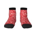 thumbnail image 1 of Rateoe Beef2 Pattern Quarter Crew Socks,Toe Seamed Ankle Socks,Cotton Cushioned Breathable Athletic Crew Sports Socks, 1 of 7