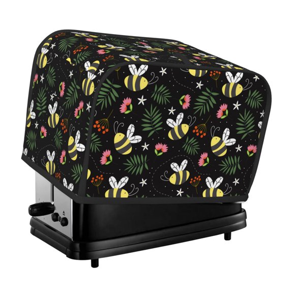 Rateoe Bees Pattern Toaster Covers 2 Slice Wide Slot,Bread Machine Cover,Bread Dust Cover & Fingerprint Protection,Appliance Covers