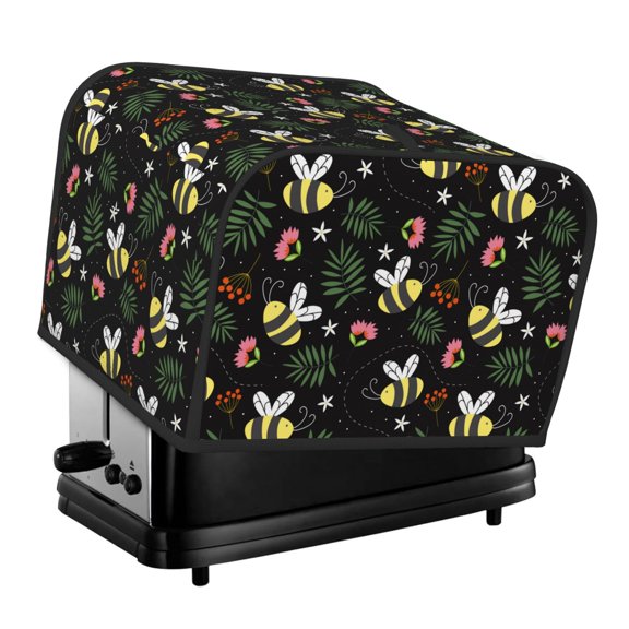Rateoe Bees Pattern Toaster Covers 4 Slice Wide Slot,Bread Machine Cover,Bread Dust Cover & Fingerprint Protection,Appliance Covers