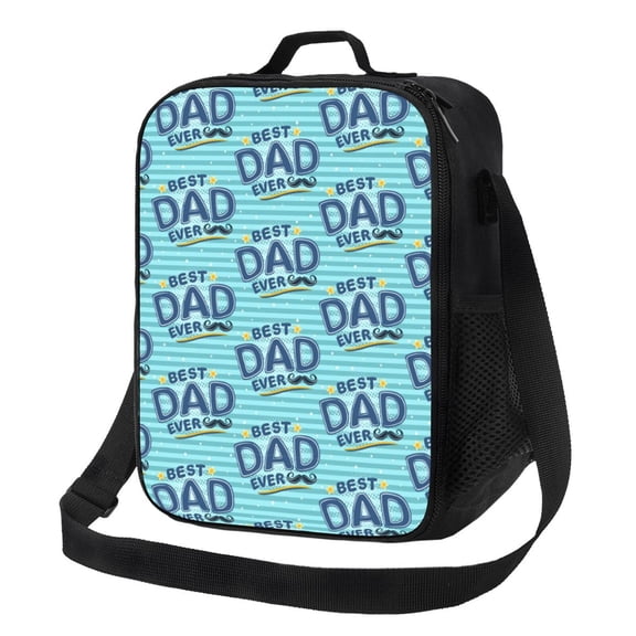 Rateoe Best Dad Ever Lunch Bag Reusable Lunch Box with Shoulder Straps for Men Women Insulated Portable Lunchbox for adults Suitable for School Work Picnic