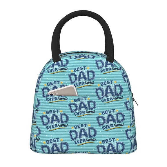 Rateoe Best Dad Ever Pattern Lunch Bag Women, Lunch Box, Lunch Bag, Small Leakproof Lunch Tote Large Capacity Reusable Insulated Cooler Lunch Container