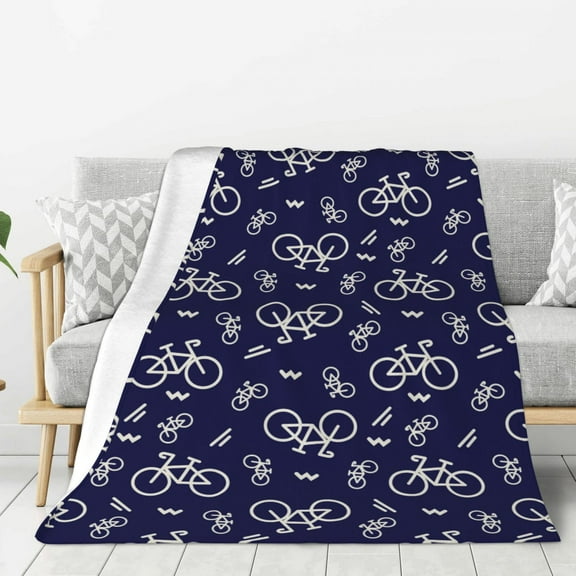 Rateoe Bicycle1 Pattern Flannel Throw Blanket, Ultra-soft Blanket for Bed, Couch, Car, Hypoallergenic Anti-pilling blanket-40"x30"(Vertical)