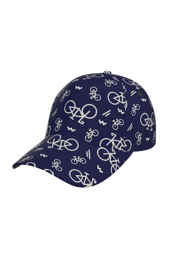 Bicycle1 Pattern Mens Baseball Cap Adjustable Curved Brim Hat, Soft Cotton Sports Cap for Outdoor, Casual, and Everyday Wear, Comfortable & Breathable