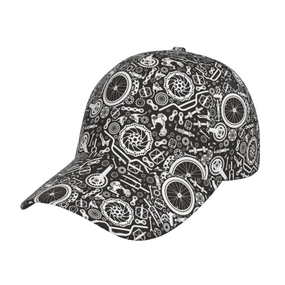 Rateoe Bicycles Parts Pattern Men’s Baseball Cap – Adjustable Curved Brim Hat, Soft Cotton Sports Cap for Outdoor, Casual, and Everyday Wear, Comfortable & Breathable