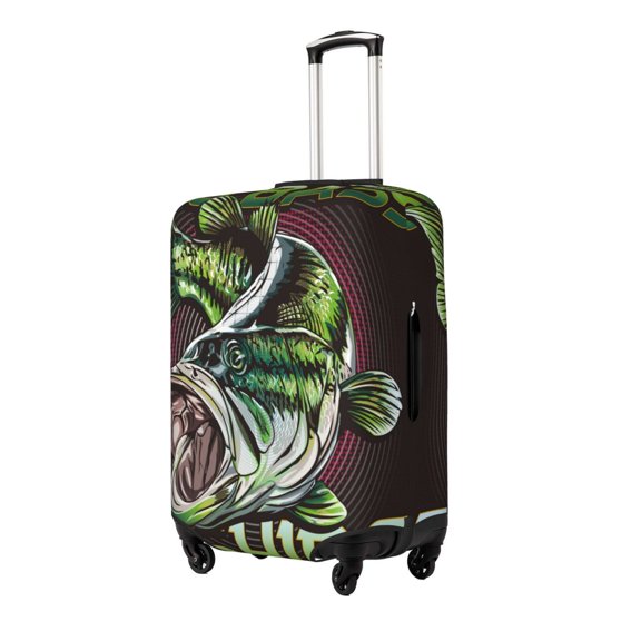 Rateoe Big Bass Fish Printed Luggage Cover, Suitcase Protector Fits 18-32 Inch Luggage-Large