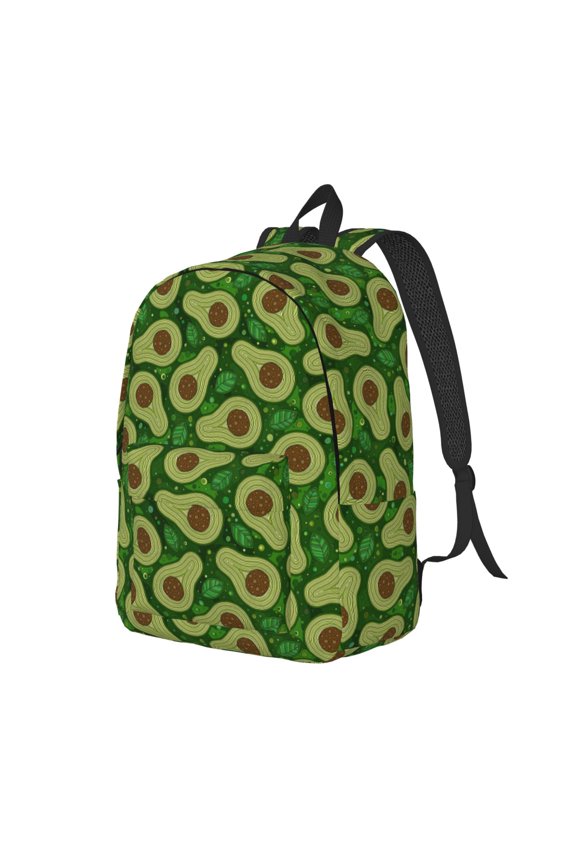 Big Colorful Avocados Pattern Durable Canvas Backpack for Men & Women – Stylish & Lightweight – Adjustable Straps, Multiple Pockets – Fits 15-17 Inch LaptopsMedium