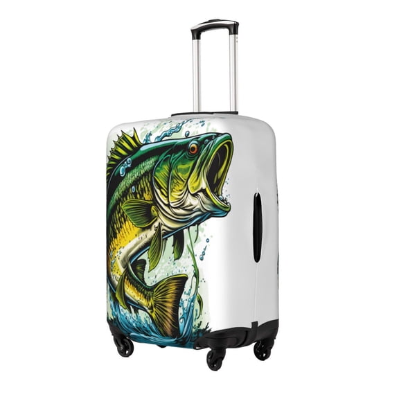 Rateoe Big bass fish Printed Luggage Cover, Suitcase Protector Fits 18-32 Inch Luggage-Medium