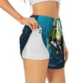 thumbnail image 1 of Rateoe Big bass fish1 Printed 2 in 1 Women's Workout Shorts for Athletic Gym Running Shorts with Phone Pockets-Small, 1 of 7