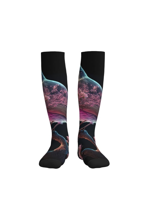 Bird 2 Compression Socks for Women and Men 20-30mmHg-Circulation Support Socks Knee High Nurse Pregnant Running Medical and Travel Athletic