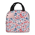 thumbnail image 1 of Rateoe Birds Flowers Pattern Insulated Lunch Bag with Thick Aluminum Foil Lunch Tote Bag with Front Pocket for Men and Women, Ideal for Work, School, Picnics, and Travel, 1 of 5