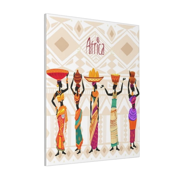 Rateoe Black African Woman Pattern Decorative Picture – Unique Modern Wall Art, Ready-to-Hang Canvas Print for Home (Vertical)