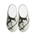 thumbnail image 1 of Rateoe Black And White Rose Print Women's Men's Cotton Knit Slippers Lightweight Memory Foam Indoor House Shoes with Anti-Skid Sole-37/38, 1 of 7