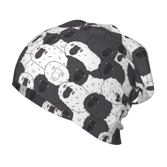Rateoe Black And White Sheeps Kids Beanie Warm Knit Beanie Hats Boys Girls Winter Hat Soft Slouchy Hats for Kids