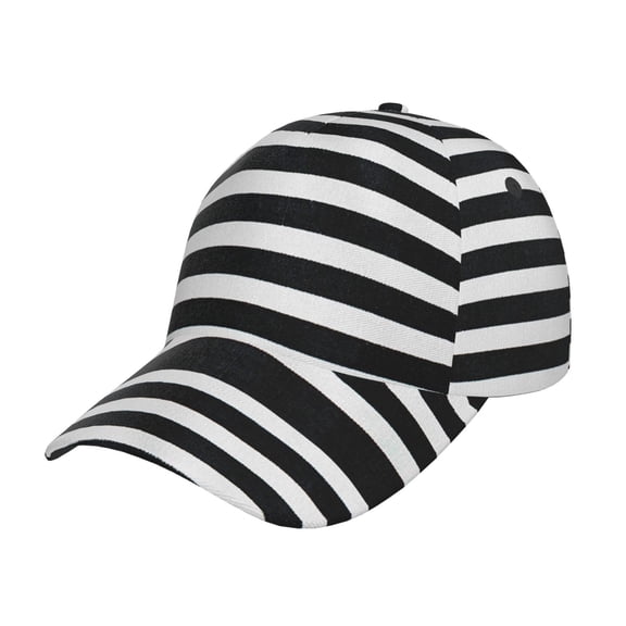 Rateoe Black And White Stripes Pattern Baseball Cap Outdoor Cap Mountain Dad Hat - Unstructured Soft Cotton Cap-Adjustable UV Protection Cap