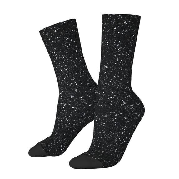 Rateoe Black Glitter for Women Casual Calf Socks - Cute Crew Socks - Thin Soft Above Ankle Socks Size 5-11