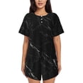 thumbnail image 1 of Rateoe Black Marble Texture Abstract Pattern Women's Short-Sleeved Pajama Set - 2 Piece Soft and Lightweight Sleepwear Set-XX-Large, 1 of 7