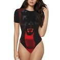 thumbnail image 1 of Rateoe Black Panther Red Background Printed Women Rash Guard Short Sleeve,Tummy control Swimsuit Surfing Swimsuit Bathing Suit Short-sleeved Onesie UPF 50+ -XX-Large, 1 of 7