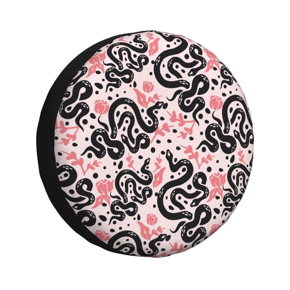 Rateoe Black Snake Pattern Tire Cover Wheel Protectors Weatherproof Wheel Covers Universal Fit for Trailer Rv SUV Truck Camper Travel Trailers Accessories-14 inch