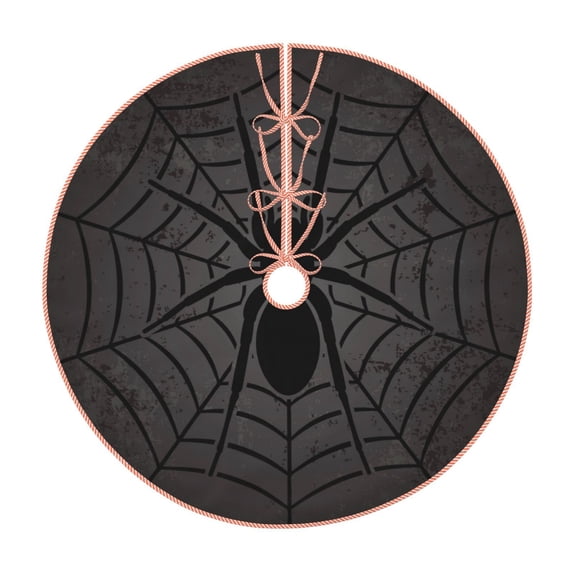 Rateoe Black Spider On Web 1 Pattern Christmas Tree Skirt with Ties , Christmas Tree Decorations, Farmhouse Christmas Decor Xmas Holiday Decorations-36"