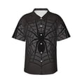 thumbnail image 1 of Rateoe Black Spider On Web 1 Pattern Men’s Hawaiian Shirt – Short Sleeve Button-Down Tropical Beach Shirt, Lightweight & Breathable Casual Aloha Shirt with Pocket,3X-Large, 1 of 7